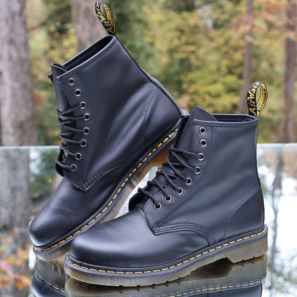 Dr. Martens 1460 Nappa 8 Eye Black Leather Boots Men's Size 9 - Picture 4 of 12